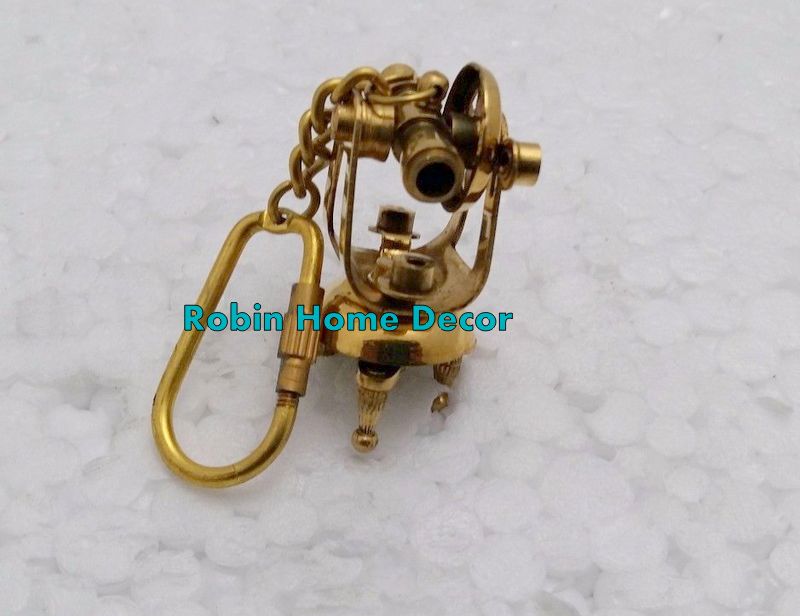 Solid Antique Brass Theodolite Key Chain Antique Brass Keyring nice keychain
